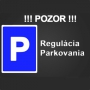 Upozornenie - regulácia parkovania