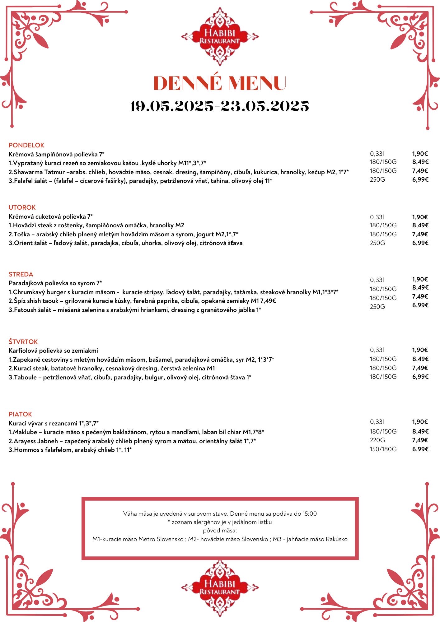 menu