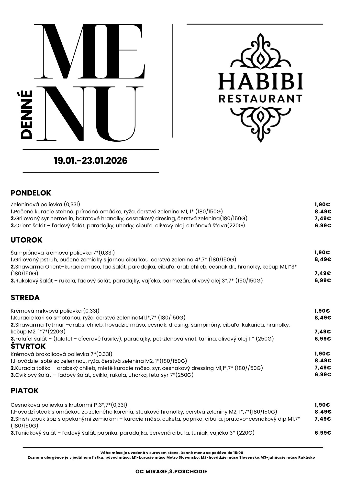 menu